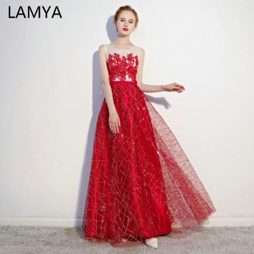 LAMYA Appliques Party Gown Formal Dresses Elegant Seauined Evening Dress Robe De Soiree Strapless Sleeveless Plus Size Gown