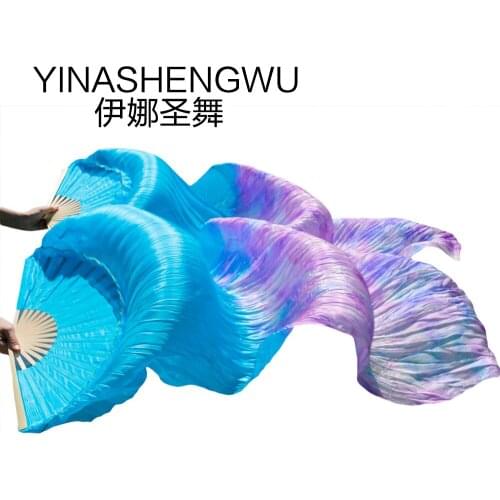 Belly Dance Fans New Arrivals Stage Performance Dance Fans 100% Silk Veils Colored Women Belly Dance Fan Veils 2pcs