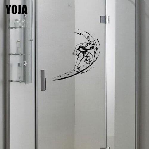 YOJA 27x25.7CM Fun Surf Bathroom Decal Home Wall Sticker Decoration G2-0292