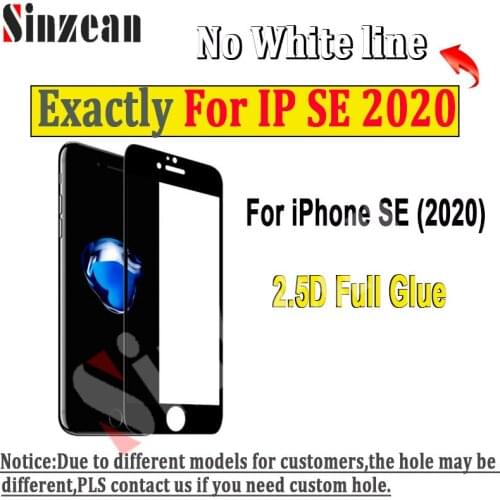 50pcs For IPHONE SE 2020 2.5D Full Glue Full covered tempered glass Screen Protector Film For IPHONE SE2