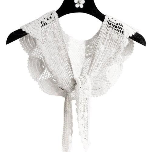 Womens Lapel Large Shawl Wrapped with Ribbon Bow and Fake Double Necklace XIN-Shipping