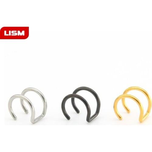 1 Pairs 3style Punk Rock Ear Clip Cuff Wrap Earrings No piercing-Clip Hollow Out U Pattern Statement jewelry Gift