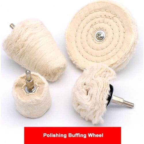 1PCS 6mm Shank Polishing Buffing Wheel Plish Pads With Handle Grinding Head Cloth Grinder Brush Rotary Abrasive Tools