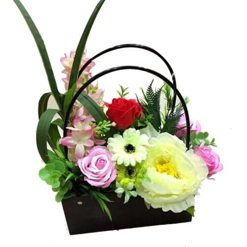 100pcs/lot European waterproof portable box PVC plastic flower box rectangular handcuffs flower bag