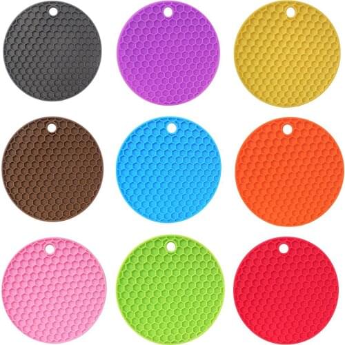 12.5cm Honeycomb Silicone Non-slip Table Mat Heat Resistant Dish Bowl Mats Pan Liner Placemat Table Protector Insulated Pad