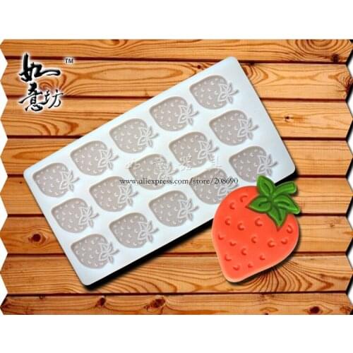 15 cavity strawberry shape Silicone baking mold chocolate mold decorating for fondant cake cupcake tools