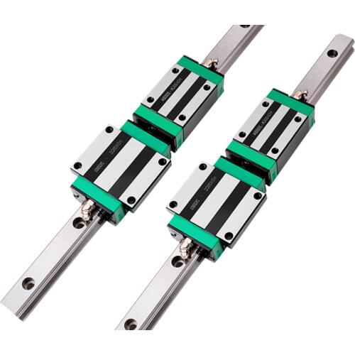 2PCS Linear Guides HGR15/HGR20/HGR25 With 4 PCS Square Type Carriage Bearing Block HGH...CA/HGW...CC for CNC Parts