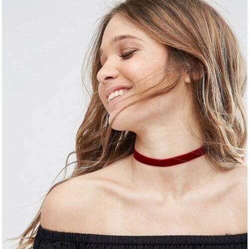 2pcs/lot Cute Girl Korea Style Black Velvet Choker Necklace Women Gothic Mutil Color Ribbon Necklace Female Jewelry Wedding Gift