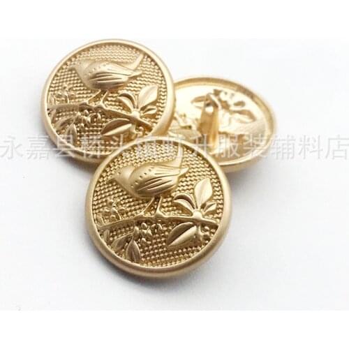 200pcs/lot Metal Gold Shank Buttons Bird Lion Animal Flower for Jacket Sweater Decorative Buttons Clothing Accessories