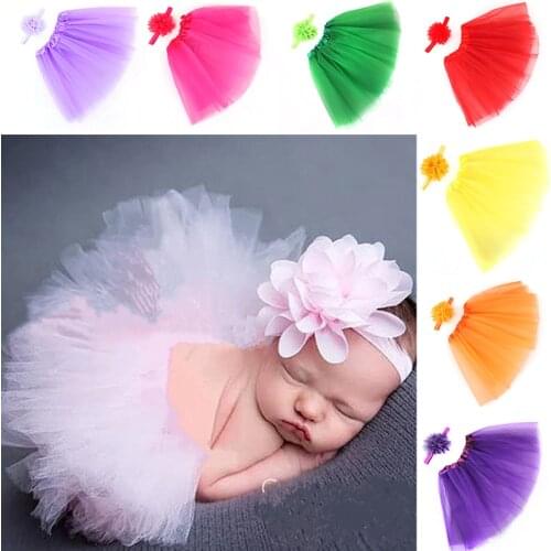2020 Newborn Baby Girl Clothes Skirt Set Photography Props Toddler Infant Headband+Tutu Skirt Costume Photo Headdress Baby Gifts