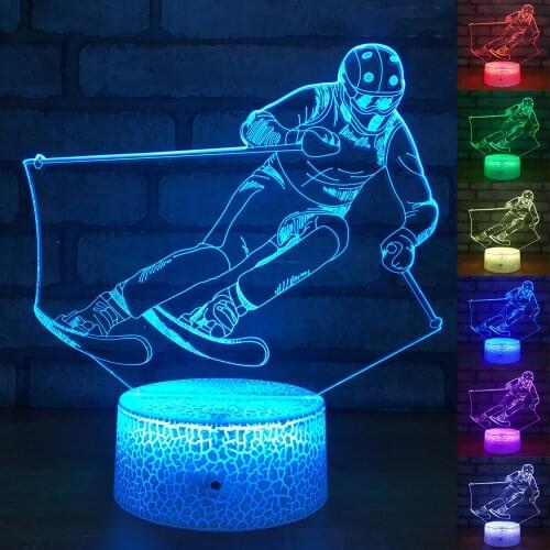 Bedside Night Light for Kids Gifts Baby Sleeping Lighting Ice Hockey Play 3D Table Lamp Led Nightlights Sports Prize Room Decor