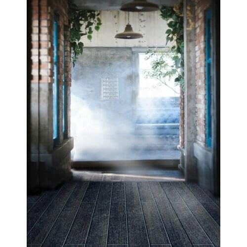 5x7ft Wooden Floor Vintage Room Fog Photography Backdrops Photo Props Studio Background