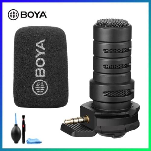BOYA BY-A7H Condenser Video Vlogging Recording Microphone 3.5mm Interface for iPhone Samsung Huawei IGTV Youtube Live Show