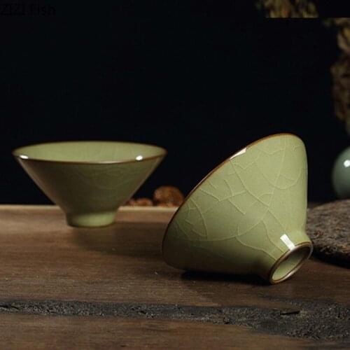 Celadon Kung Fu Tea Cup Ceramics Tea Set Green Tea Black Tea Tieguanyin Small Teacup Hat Cup Chinese Style Home Office Teacup