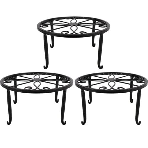 Planter Holder Living Room Heavy Duty For Patio Garden Single Layer Strong Floor-standing Durable 3pcs Iron Flower Pot Stand