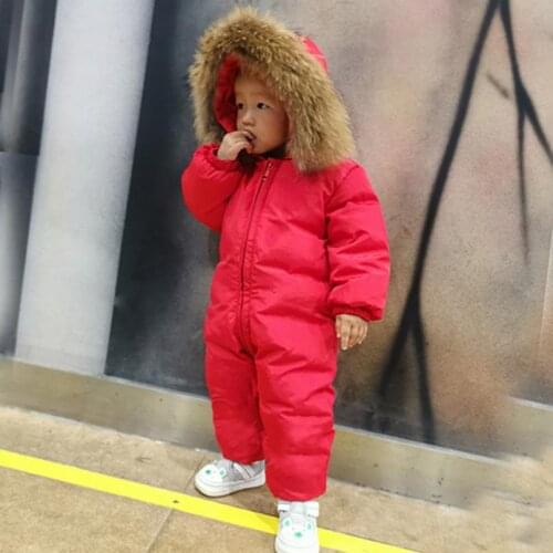 -30℃ Winter childen down jackets thicker warm hooded baby outerwear Kids Windproof ski suit jumpsuit modis down jackets Y2379