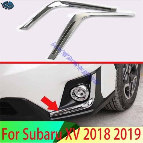 For Subaru XV 2018 2019 ABS chrome front fog lamp lamp eyebrow trim molding border trim sticker