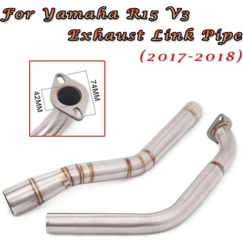 For Yamaha R15 V3 2017 2018 Motorcycle Exhaust Modified Front Middle Connection Link Pipe Slip on