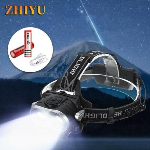 Multiple Modes Portable USB Rechargeable T6 LED Headlamp Camping Headband Light Fishing Lamp Torch Waterproof Headlight
