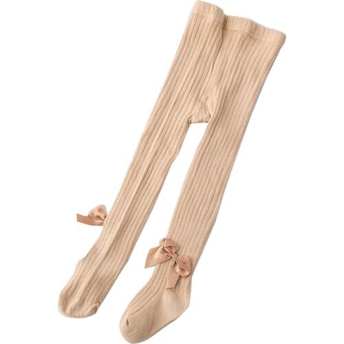 Girls Pantyhose With Bowknot Baby Tights Cotton Blend Thermal Clothing Children Soft Collant Cute Leggings Socks Spring Autumn