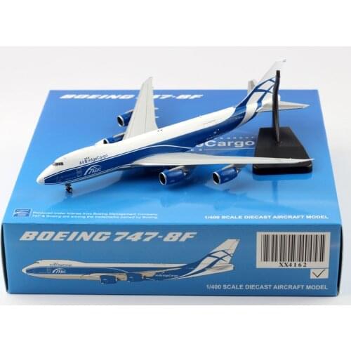 1:400 Alloy Collectible Plane Gift JC Wings XX4162 Air Bridge Cargo Boeing 747-8F Diecast Aircarft Jet Model VQ-BGZ With Stand
