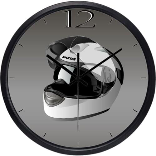 Motorcycle cap Wall Clock Cool Motorcycle Racer Formula car Helmet