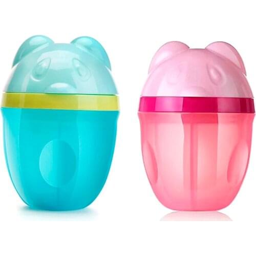 1PC Baby Milk Powder Dispenser Container Three Lattice Infant Baby Food Storage Cartoon Bear Portable Food Container