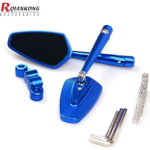 Moto Handlebar End Blue Rearview Mirror Motorcycle Mirror FOR HONDA CBR600RR F5 CB400 VTEC 1 2 3 4 th CB1300 hornet 600 moto