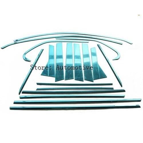 Steel Top+bottom +central Window Frame sill cover 18PCS For Volvo XC60 2015 2014 2013 2012 2011 2010 2009