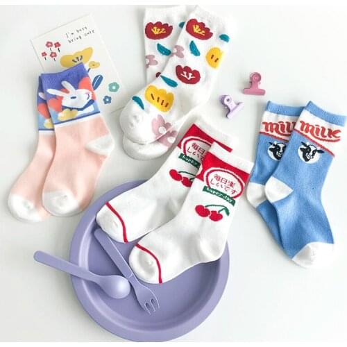 Only My Foot Fashion Girls Socks Winter Cotton Sweet Style Autumn Popular Kids Personality Teens Childrens Socks 4Pairs/Lot