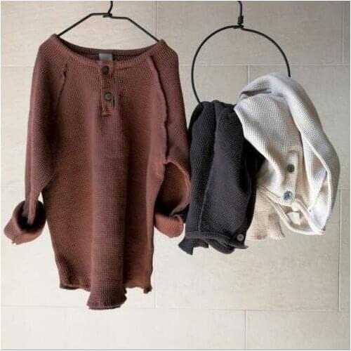 2021 new arrival girls boys autumn full sleeve casual cotton kids t-shirt