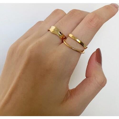 Open Adjustable Rings For Women Fashion Jewelry Cool Irregular niche Design Personality Girls Finger Ring Silver Color