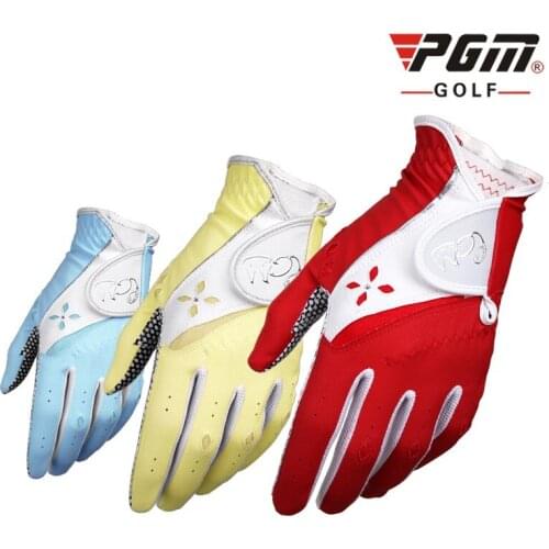Pgm Golf Gloves Women Pu Non-Slip Golf Sports Gloves Stain-Resistant Practical Protection Golf Wear Sport Accessories D0514
