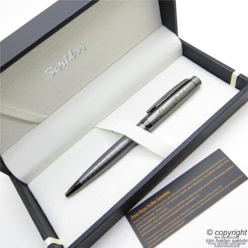 Scrikss 38 Carbon Gray Ballpoint Pen | Scrikss Pen | İsme Special Pen | Gift Pen