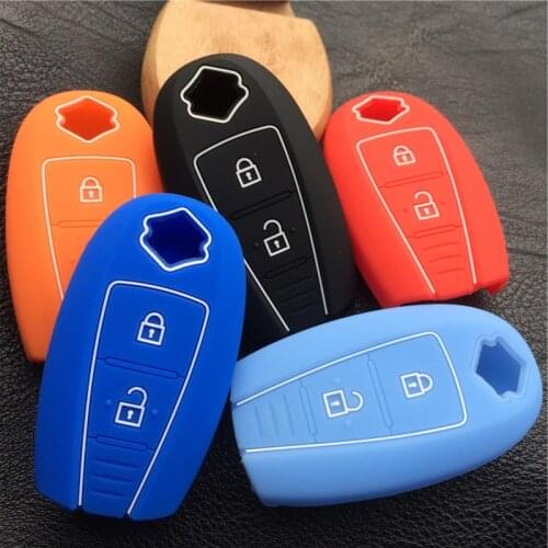 Silicone rubber car key cover case for Suzuki SX4 SCORSS Swift Sport remote 2 button remote key without logo
