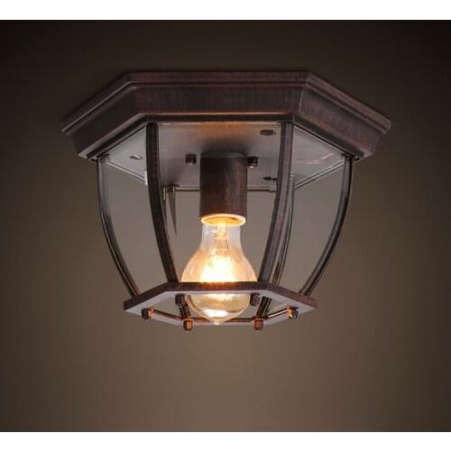 Modern Brief Vintage American Industrial Glass led Ceiling Light Balcony Kitchen Hallway Corridor Home Decor Lighting Fixture