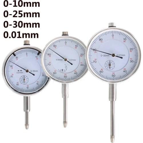 0-10mm 0-25mm 0-30mm 0.01mm Dial Indicator Gauge Meter Precise Indicator Gauge measure instrument Tool dial gauge micrometer