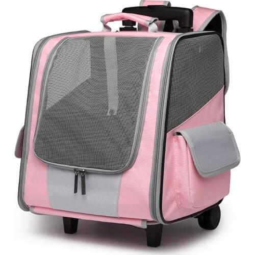 Travel Pet Wheel Carrier Dog Cat Transport Bag Rolling Luggage Backpack Travel Tote Trolley Bags for Dogs Stroller Drop Ship
