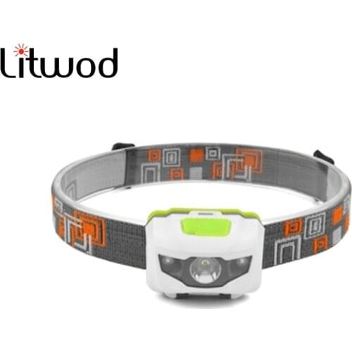 Waterproof LED Headlight Camping Headlight Travel Mini Hiking Headlight AAA Battery Mini Headlight 4 Mode Lightweight litwod