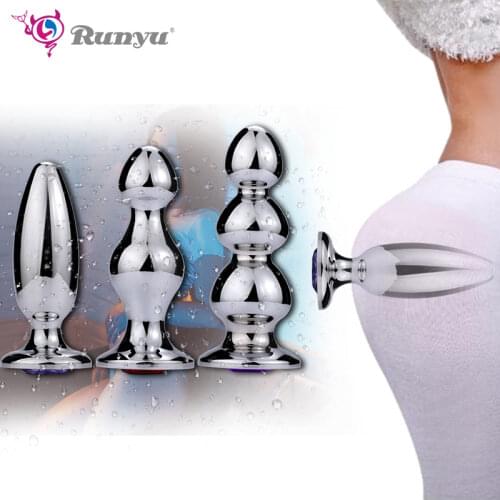 Runyu Adult Large Anal Sex Toys Huge Size Butt Plugs Prostate Massage For Men Female Anus Expansion Stimulator Big Anal Beads