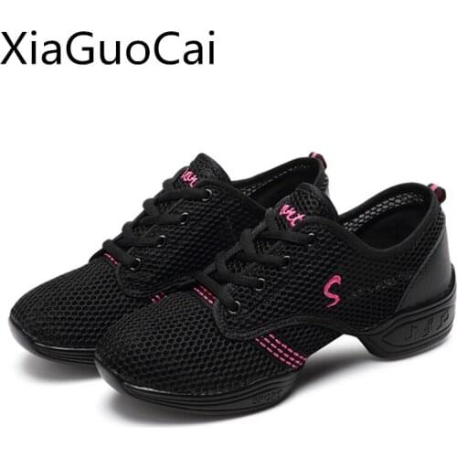 High Quality Women Fashion Casual Shoes Platform Mesh Dance Shoes Summer Female Sneakers Lace-up Shoes