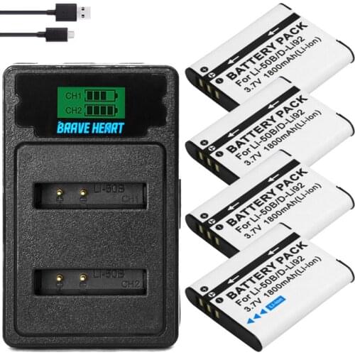 TYPE-C charger LI-50B LI 50B Battery for Olympus VR-340 1010 1020 1030SW Tough 6000 6020 8000 8010 MJU 1010 1020 TG 610 810 XZ-1