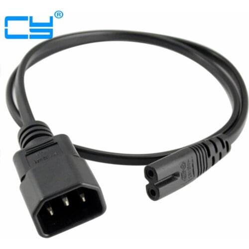 0.3m/1m/2m Standard Molded IEC 320 C14 Socket to IEC C7 Plug AC Power Adapter Cable