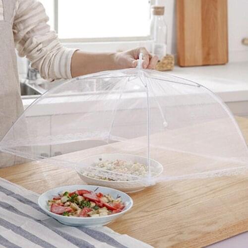 1PC Food Protective Mesh Cover For Anti Flies BBQ Barbecue Folding Baking Table Insect Dish Dust Umbrella Cake Kitchen Supplies