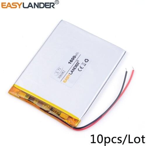 10pcs /Lot 3.7v lithium Li ion polymer rechargeable battery 306887 1900mAh Tablet pc MID IPAQ Power bank DIY 036887