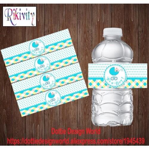 20Pcs Personalized Its A Boy Baby Shower Water Bottle Wine Champagne Labels Candy Bar Wrapper Sticker Birthday Party Decoration