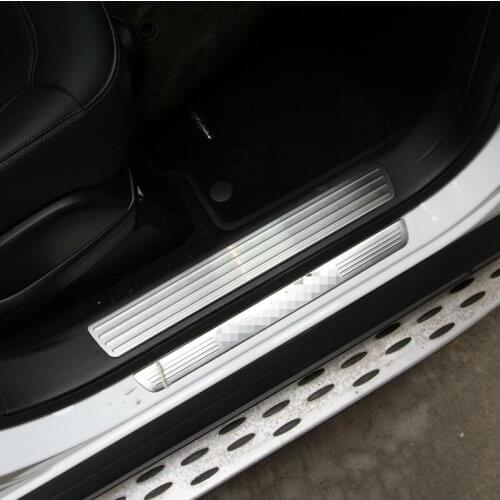 For Mercedes Benz GL GLS X166 ML GLE W166 4pieces Car-Styling Door Sill Scuff Plate Welcome Pedal Trim Cover Sticker Accessories