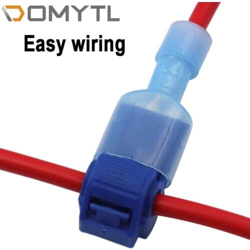 40pcs T-type Break-free Quick Electrical Cable Connection Fast Terminal Waterproof Clamp Lock Wire Crimp Wire