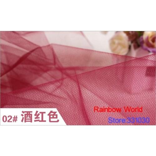 5 meter medium hardness deep red mesh cloth fabric for DIY wedding veil children dress headwear material