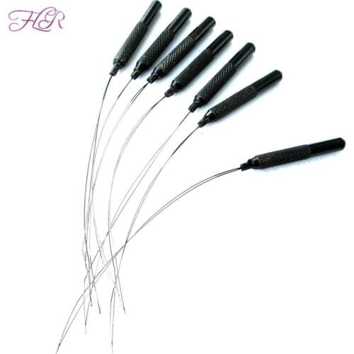 5PCS Nano Ring Threader Aluminium Thread Hook Tool Needle Loop Micro Ring Beads Hair Extensions
